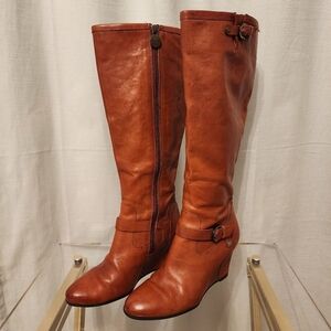 Geox Brown Leather Knee-High Boots